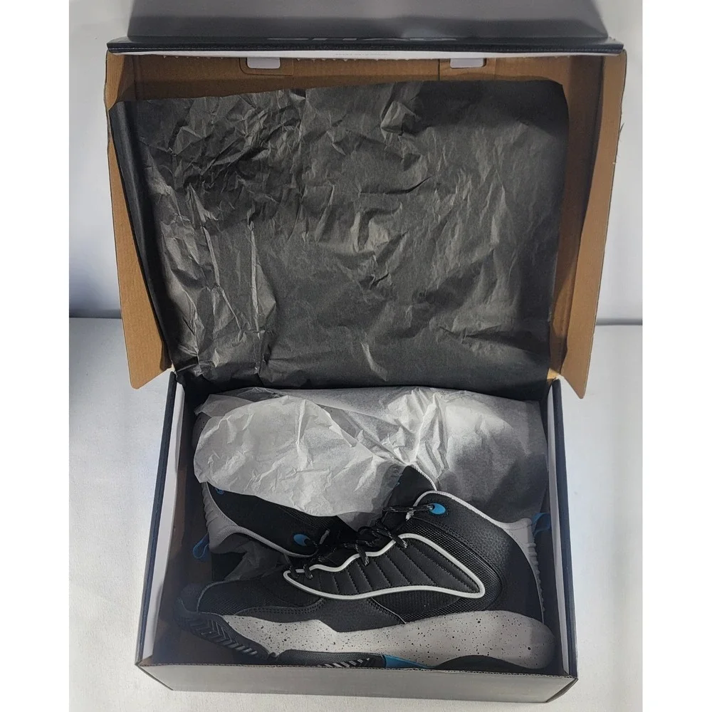 SHAQ SPEED DEMON MID ATHLETIC Men's Shoes Sneakers Size 10 Black/Gray/Blue NIB